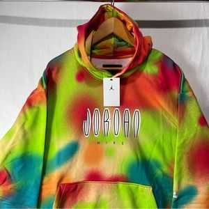 Jordan Flight MVP Men's Fleece Hoodie Tie-Dye Multicolor DV4587-252 Size XXL New